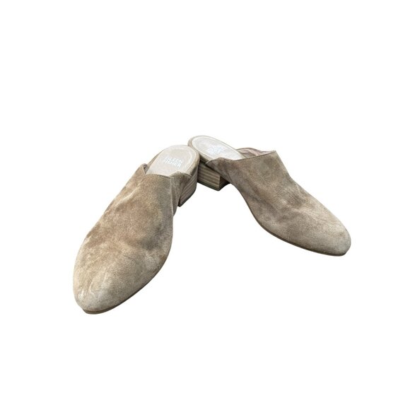 Eileen Fisher Shoes - Eileen Fisher Womens Tan Suede Block Mules Shoes Size 5 SKU 8843